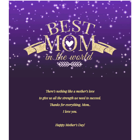 Mother's Day Sparkling Award